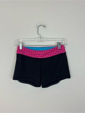 Ivivva Black Athletic Yoga Shorts with Pink Waistband Size 14 Girl's